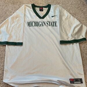 Nike White and Green Michigan State Jersey